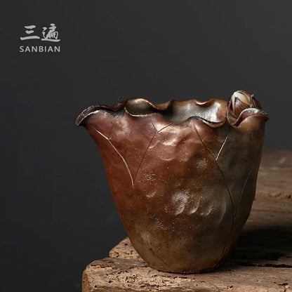 Three Times Handmade Firewood Burning Pitcher Glazed Natural Dust Stoneware Tea Pot Tea Serving Pot Kung Fu Tea Set72Hours