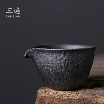 Three Times Handmade Japanese Style Pitcher Course Ceramic Tea Set Creative Tea Pot Tea Ceremony Kung Fu Tea Set Fair Cup Tea