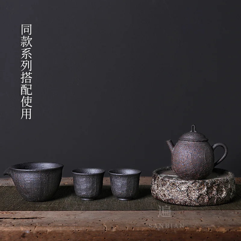 Three Times Handmade Japanese Style Pitcher Course Ceramic Tea Set Creative Tea Pot Tea Ceremony Kung Fu Tea Set Fair Cup Tea