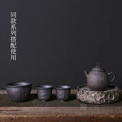Three Times Handmade Japanese Style Pitcher Course Ceramic Tea Set Creative Tea Pot Tea Ceremony Kung Fu Tea Set Fair Cup Tea