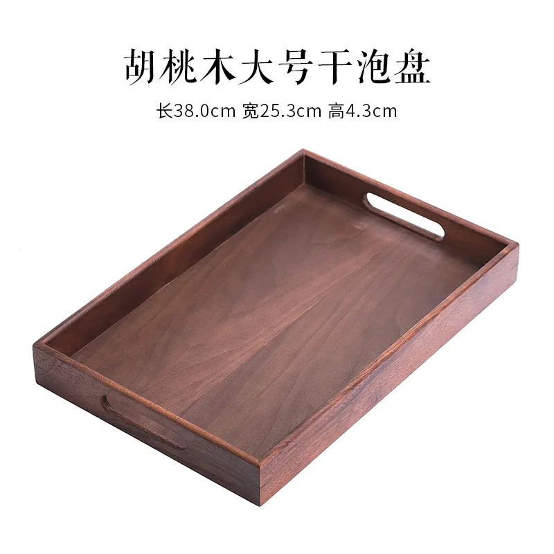 Three Times Heavy Bamboo Mat Tea Tray Study Tray Bamboo Rectangular Household Serving Tray Japanese Style Tea Table Storage Tr