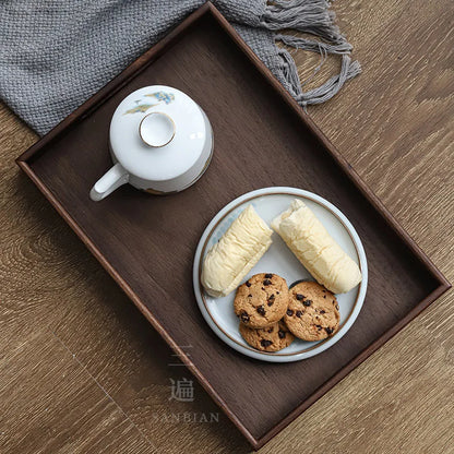 Three Times Heavy Bamboo Mat Tea Tray Study Tray Bamboo Rectangular Household Serving Tray Japanese Style Tea Table Storage Tr