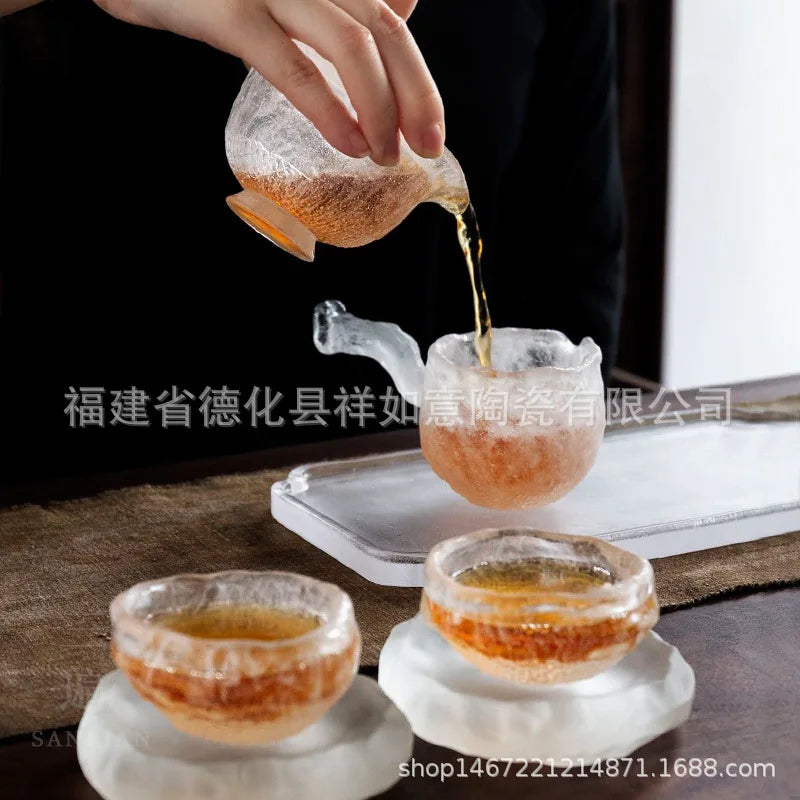 Three Times Ingenious Glass Cup Frozen Master Cup Japanese Kung Fu Tea Cup Tea Cup Transparent Cup