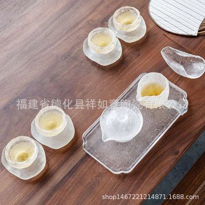 Three Times Ingenious Glass Cup Frozen Master Cup Japanese Kung Fu Tea Cup Tea Cup Transparent Cup