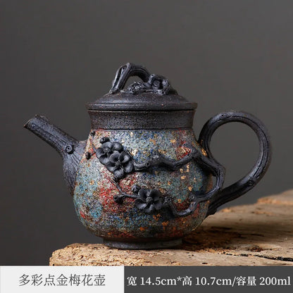 Three Times Japanese Kung Fu Tea Set Teapot Weng Village Is Hand-Made Rock Mine Ball Hole Single Teapot Household Pu'er Tea Po