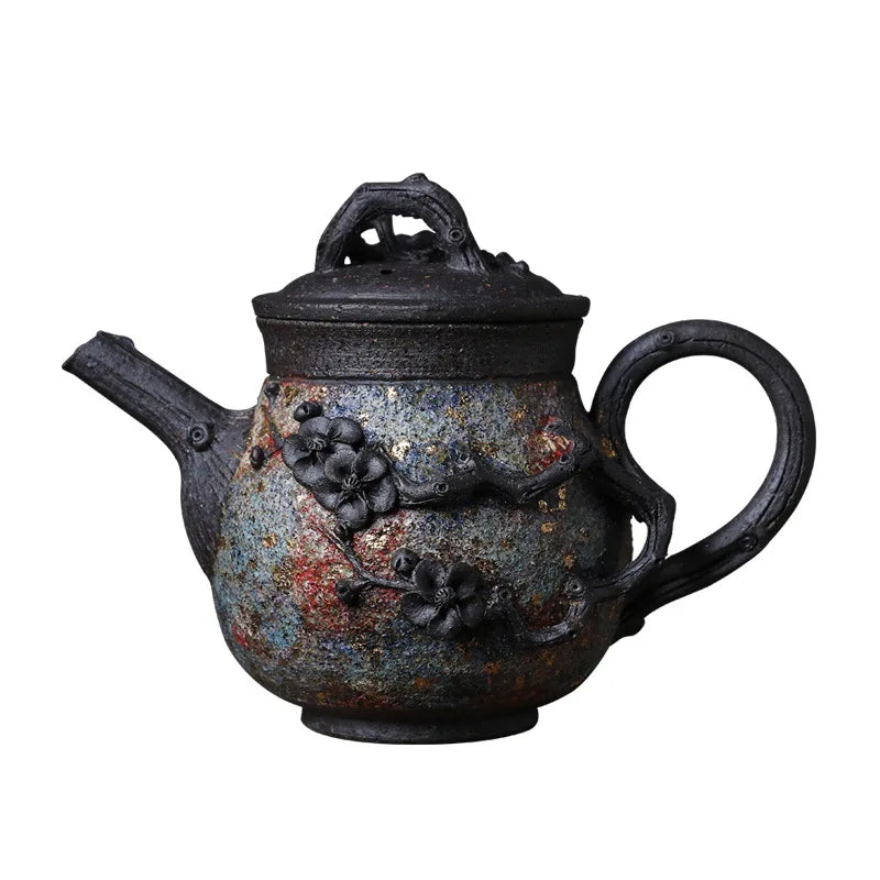 Three Times Japanese Kung Fu Tea Set Teapot Weng Village Is Hand-Made Rock Mine Ball Hole Single Teapot Household Pu'er Tea Po