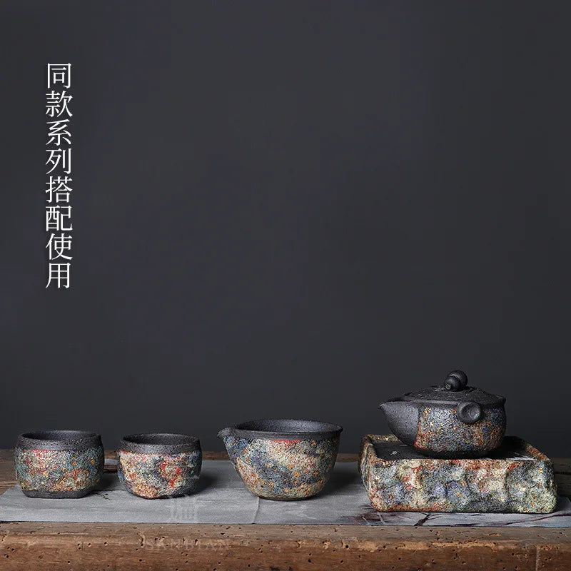 Three Times Japanese Rock Master Cup Handmade Firewood Tea Cup Taiwan Old Rock Clay Kung Fu Tea Set Single Cup Tea Cup