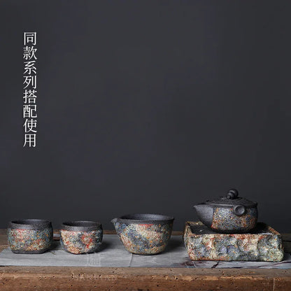 Three Times Japanese Rock Master Cup Handmade Firewood Tea Cup Taiwan Old Rock Clay Kung Fu Tea Set Single Cup Tea Cup