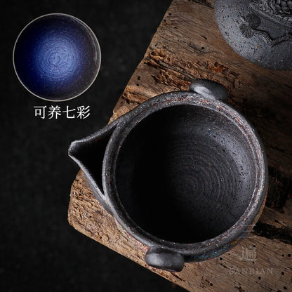 Three Times Japanese Rock Mine Aquarius Pot Pot Firewood Burning Handmade Pine Cone Teapot Stoneware Hand-Held Tureen Tea Brew