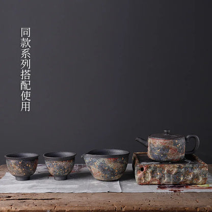 Three Times Japanese Rock and Mineral Colorful Pitcher Handmade Tea Pot Tea Ceremony Kung Fu Tea Set Stoneware Fair Cup Tea Pi