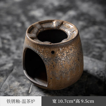 Three Times Japanese Style Coarse Pottery Tea Brewing Pot Creative Retro Rust Glaze Loop-Handled Teapot Ceramic Large Alcohol