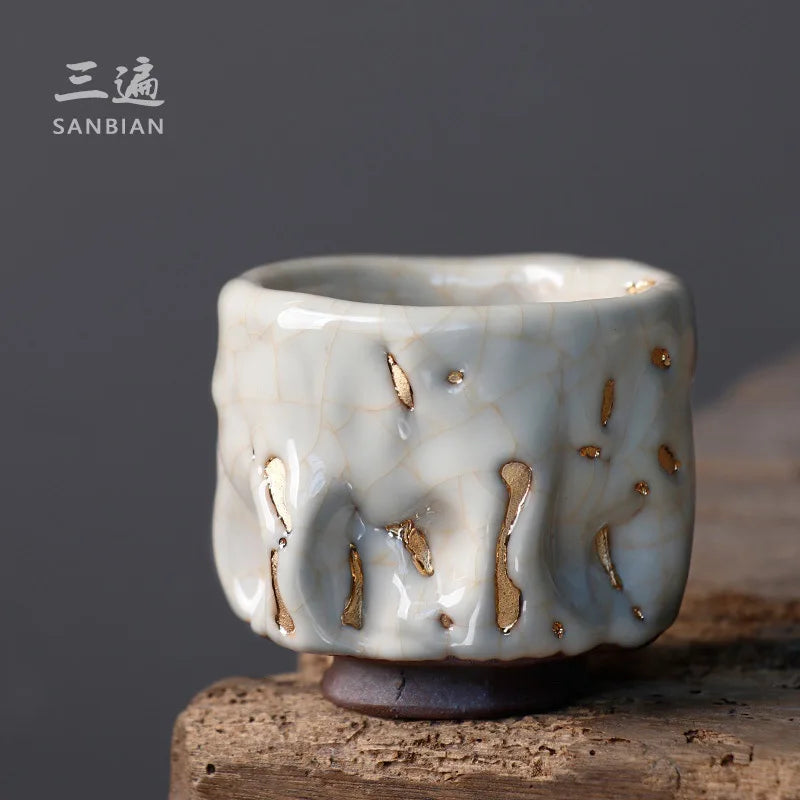 Three Times Japanese Style24kJinkaipian Handmade Zhi Wild Burning Master Cup Tea Cup Tea Ceramic Kung Fu Tea Cup