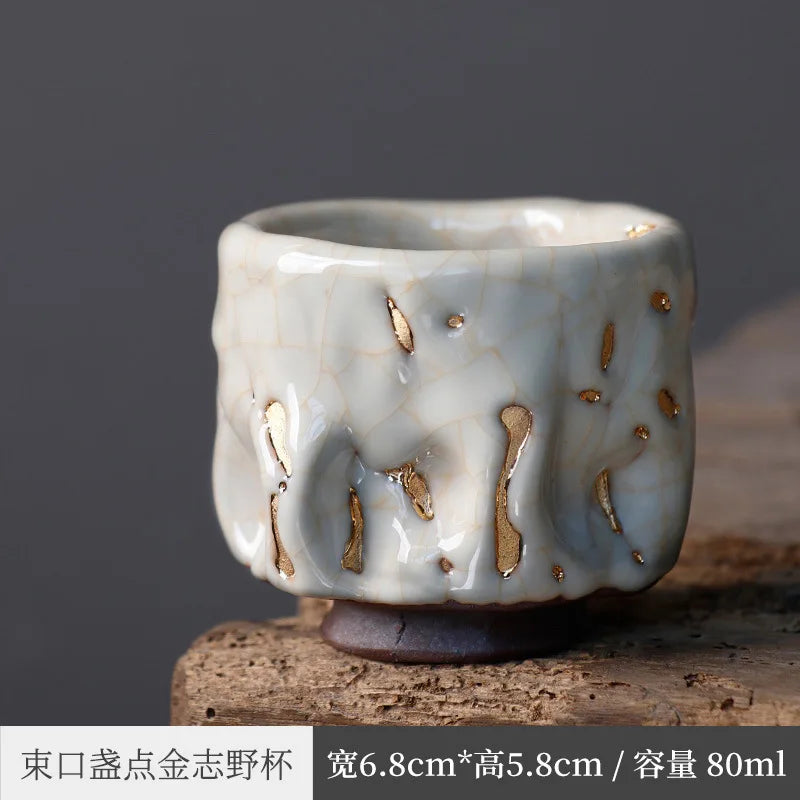Three Times Japanese Style24kJinkaipian Handmade Zhi Wild Burning Master Cup Tea Cup Tea Ceramic Kung Fu Tea Cup