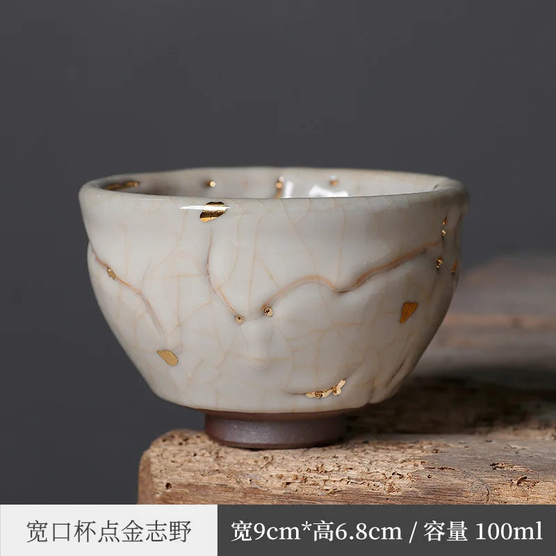 Three Times Japanese Style24kJinkaipian Handmade Zhi Wild Burning Master Cup Tea Cup Tea Ceramic Kung Fu Tea Cup