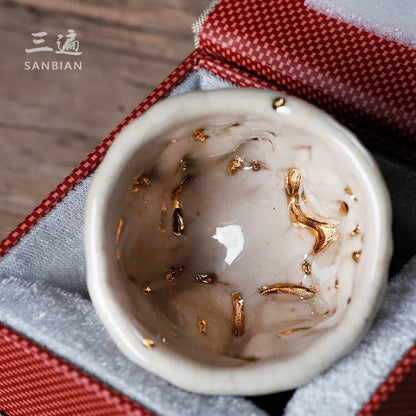 Three Times Japanese Style24kJinkaipian Handmade Zhi Wild Burning Master Cup Tea Cup Tea Ceramic Kung Fu Tea Cup