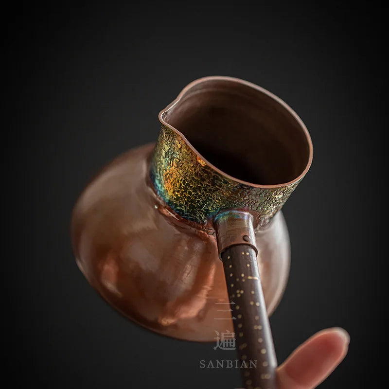 Three Times Red Copper Pitcher Kung Fu Tea Set Fair Mug Tea Pot Tea Ceremony Utensils Pure Copper Tea Pitcher