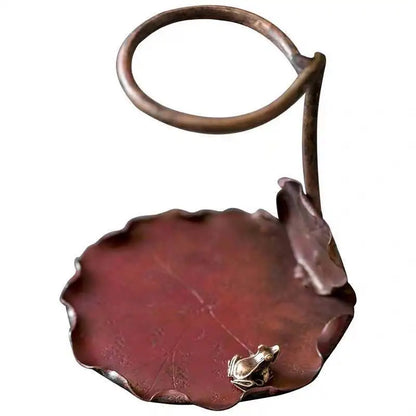 Three Times Red Copper Tea Funnel Tea Strainer Pitcher Set Tea Strainer Filter Screen Rack Pure Copper Frog Creative Saucer Te