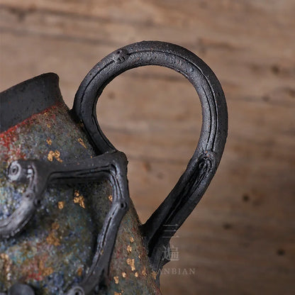 Three Times Rock Mine Pitcher Japanese Handmade Plum Blossom Tea Pot Tea Ceremony Kung Fu Tea Set Stoneware Fair Cup Tea Pitch