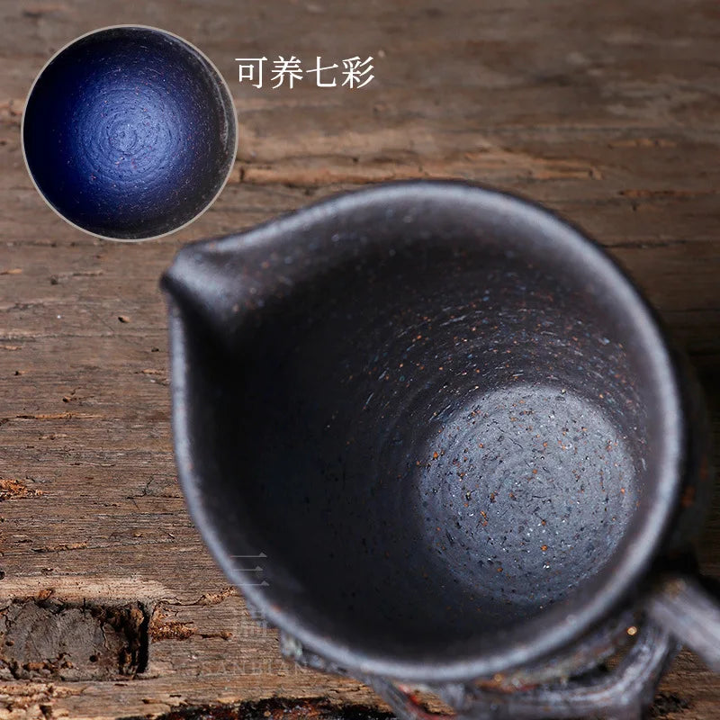 Three Times Rock Mine Pitcher Japanese Handmade Plum Blossom Tea Pot Tea Ceremony Kung Fu Tea Set Stoneware Fair Cup Tea Pitch