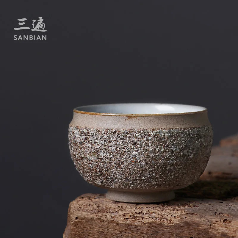 Three Times Rock Mine Stoneware Master Single Cup Tea Cup Taiwan Old Rock Clay Kung Fu Tea Set Personal Sand Cup Supportable