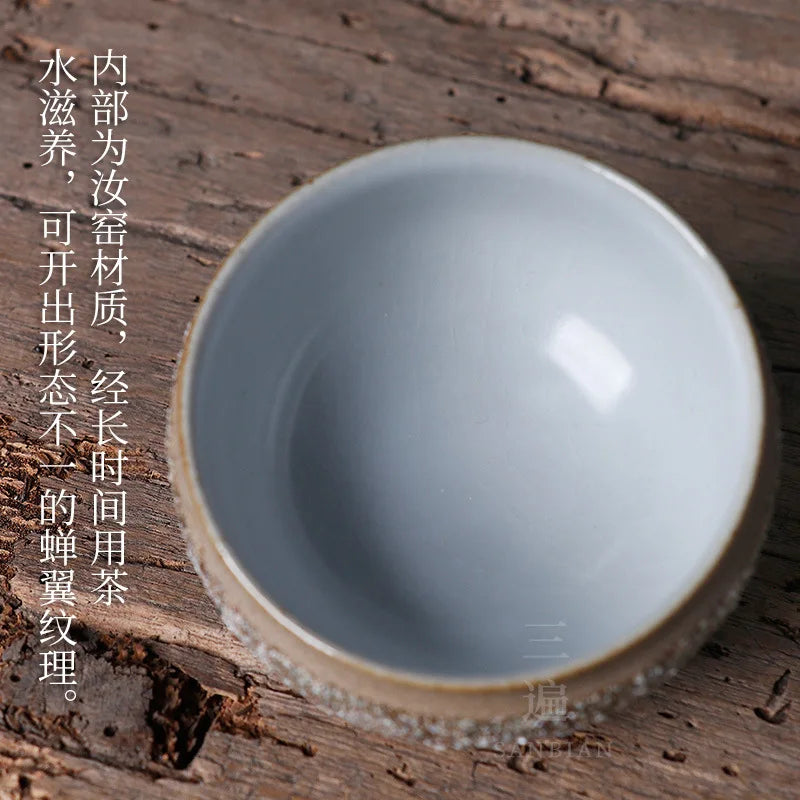 Three Times Rock Mine Stoneware Master Single Cup Tea Cup Taiwan Old Rock Clay Kung Fu Tea Set Personal Sand Cup Supportable
