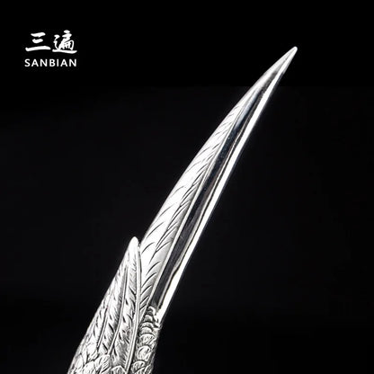 Three Times Silver Gilded Parrot Silver Tea Knife Pu'er Tea Brick Knife Tea Knife Dark Brick Tea Tea Needle Tea Awl Kung Fu Te