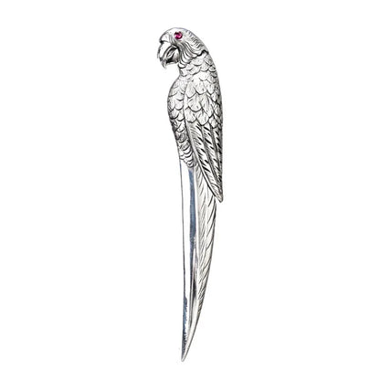 Three Times Silver Gilded Parrot Silver Tea Knife Pu'er Tea Brick Knife Tea Knife Dark Brick Tea Tea Needle Tea Awl Kung Fu Te