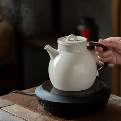 Three Times Soda Glaze Kettle Tea Brewing Pot Tea Cooker Household Tea Brewing Clay Pot Electric Ceramic Stove Porcelain Kung