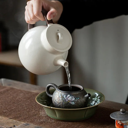 Three Times Soda Glaze Kettle Tea Brewing Pot Tea Cooker Household Tea Brewing Clay Pot Electric Ceramic Stove Porcelain Kung
