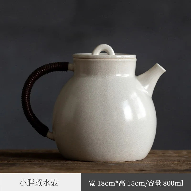 Three Times Soda Glaze Kettle Tea Brewing Pot Tea Cooker Household Tea Brewing Clay Pot Electric Ceramic Stove Porcelain Kung