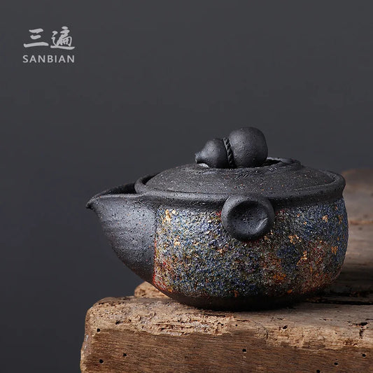 Three Times Taiwan Rock Mine Aquarius Pot Handmade Pine Cones Little Teapot Stoneware Tureen Japanese Pot Aquarius