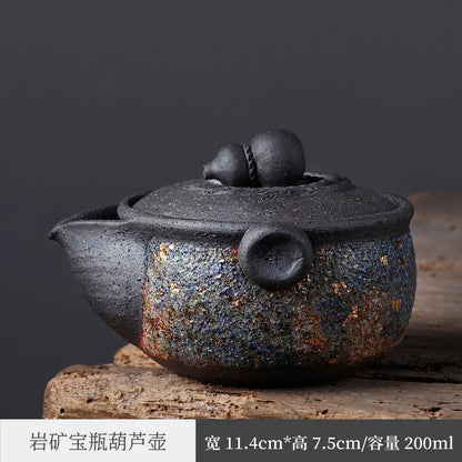 Three Times Taiwan Rock Mine Aquarius Pot Handmade Pine Cones Little Teapot Stoneware Tureen Japanese Pot Aquarius