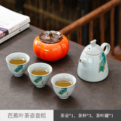 Three Times Vintage Blue and White Porcelain Master Cup Large Tea Cup Teapot Kung Fu Tea Set Single Cup Ceramic Single Pot Tur