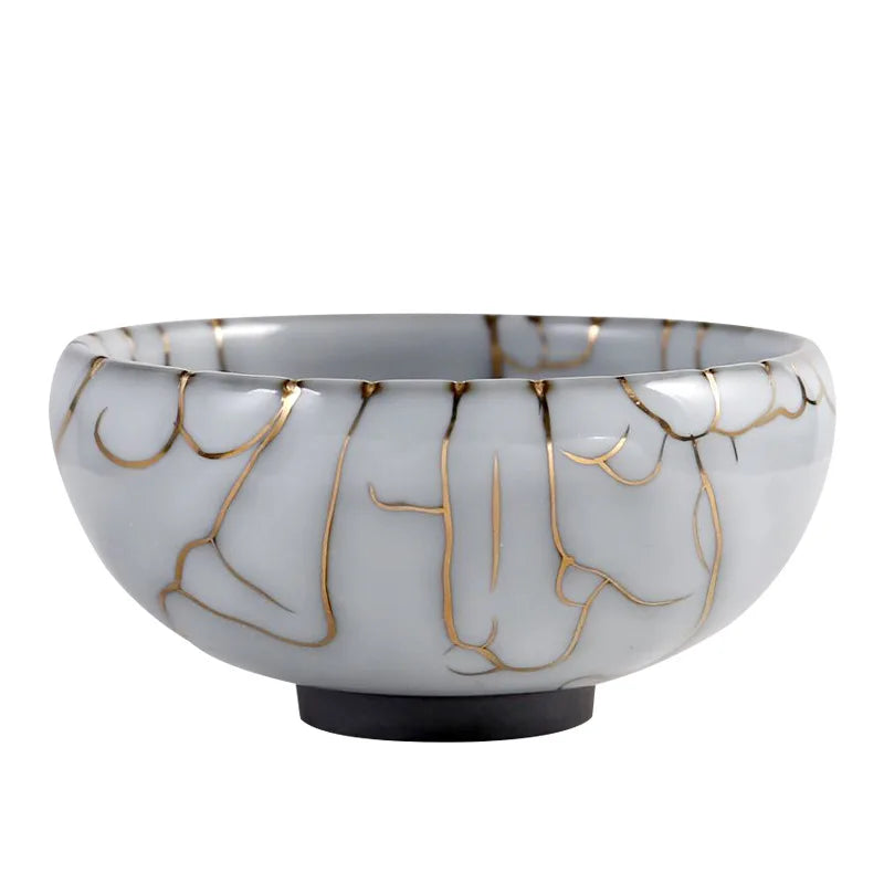 Three Times Weng Muruzheng Handmade Zhiye Cup24kGold Silk Master Cup Tea Cup Tea Ceramic Kung Fu Jianzhan Personal Cup