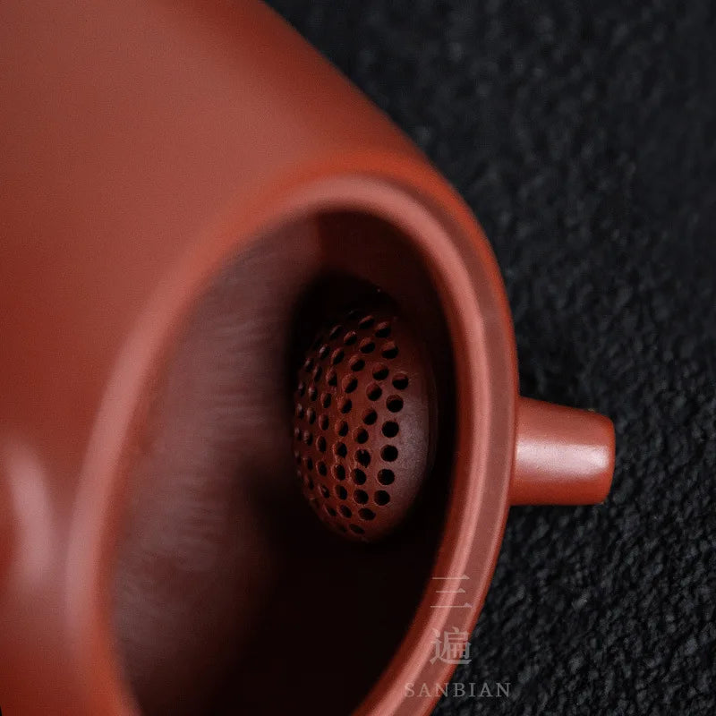 Three Times Yixing Stone Ladle Purple Clay Teapot Handmade Teapot Huanglongshan Raw Ore Purple Clay Dahongpao Tea180ccWang Tin
