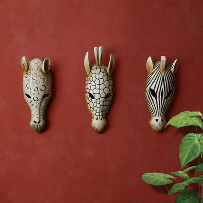 Three-dimensional African animal head mask wall hanging deer head wall decoration bar club cafe KTV wall decorative  and crafts