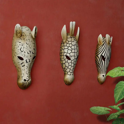 Three-dimensional African animal head mask wall hanging deer head wall decoration bar club cafe KTV wall decorative  and crafts