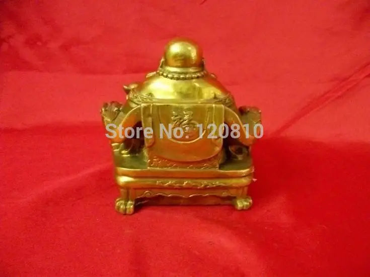 Throne copper Buddha Maitreya Buddha laughing Buddha brass enrichment Lucky feng shui ornaments Home Decoration