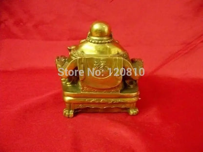 Throne copper Buddha Maitreya Buddha laughing Buddha brass enrichment Lucky feng shui ornaments Home Decoration