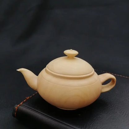 Thuja-Boxwood Handle Pot, Wood Carving Pendant, Mahogany Teapot, Hand Play Piece, Solid Ornaments, Wenwan, Happy Eyebrows