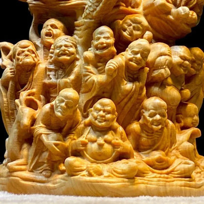 Thuja Wood Carving Eighteen Arhat Buddha Decor Tathagata Living Room Character Home Furnishings Sculptures