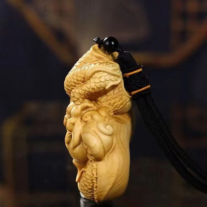 Thuja wood Carving Shenlong pendant  Wooden hand-carved Chinese mascot Backpack Keychain Car Decoration Pendant special offer