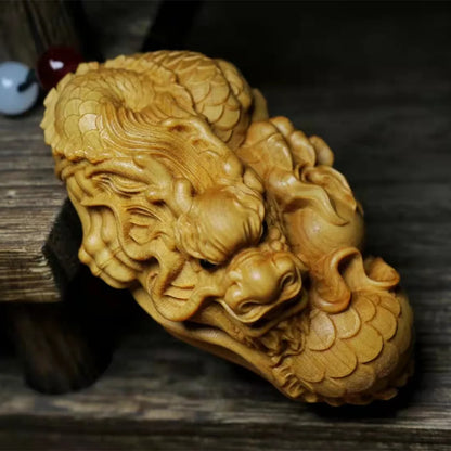 Thuja wood Carving Shenlong pendant  Wooden hand-carved Chinese mascot Backpack Keychain Car Decoration Pendant special offer