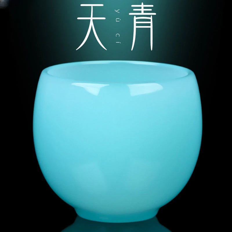 Tianqing Jade Porcelain Master Cup Single Teacup Large Glass Personal Ruyi Cup Chinese Kungfu Tea Set Tea Set Accessories