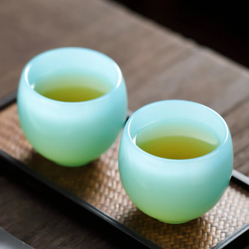 Tianqing Jade Porcelain Master Cup Single Teacup Large Glass Personal Ruyi Cup Chinese Kungfu Tea Set Tea Set Accessories
