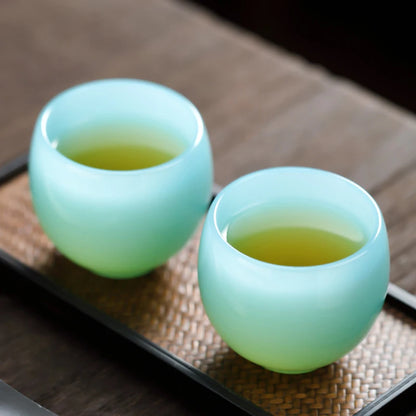 Tianqing Jade Porcelain Master Cup Single Teacup Large Glass Personal Ruyi Cup Chinese Kungfu Tea Set Tea Set Accessories