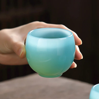 Tianqing Jade Porcelain Master Cup Single Teacup Large Glass Personal Ruyi Cup Chinese Kungfu Tea Set Tea Set Accessories