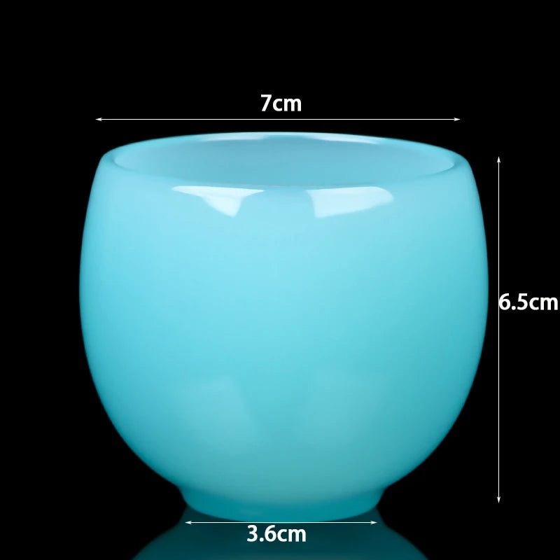 Tianqing Jade Porcelain Master Cup Single Teacup Large Glass Personal Ruyi Cup Chinese Kungfu Tea Set Tea Set Accessories