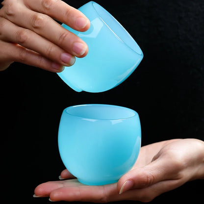 Tianqing Jade Porcelain Master Cup Single Teacup Large Glass Personal Ruyi Cup Chinese Kungfu Tea Set Tea Set Accessories