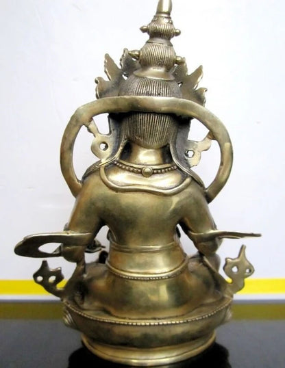Tibet Bronze Brass 22CM/8.5"inch Auspicious Fortuna Statue Dzambala